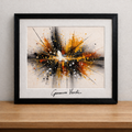 Abstract burst on a wooden surface